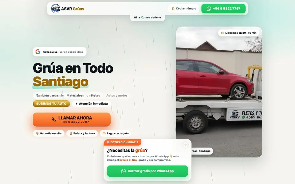 Sitio web de ASVR Grúas