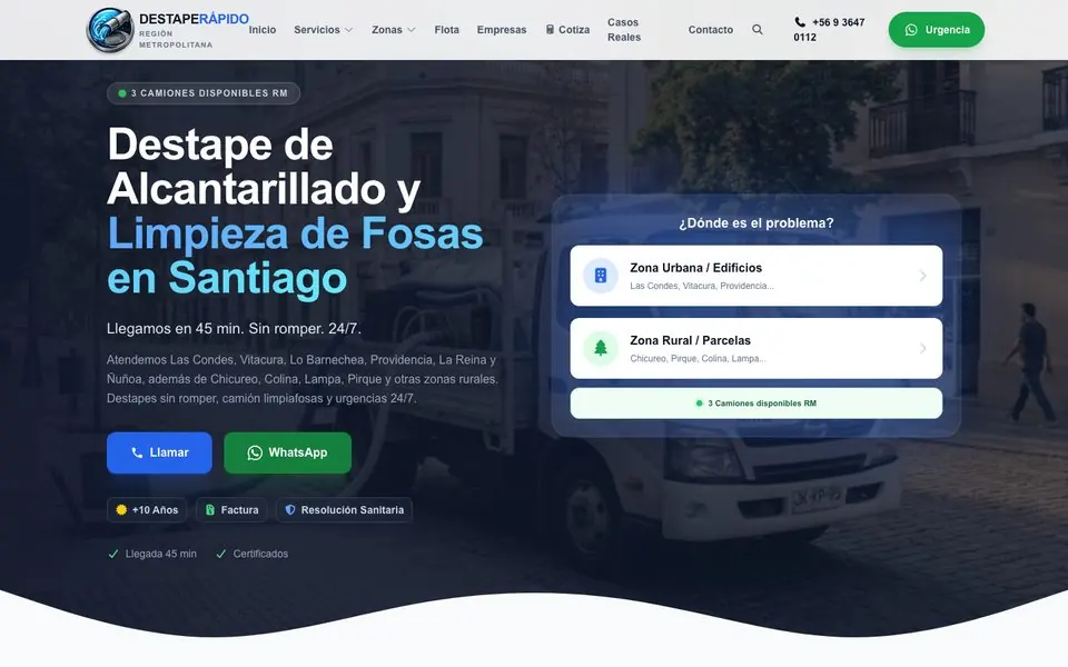 Sitio web de Destape Rápido