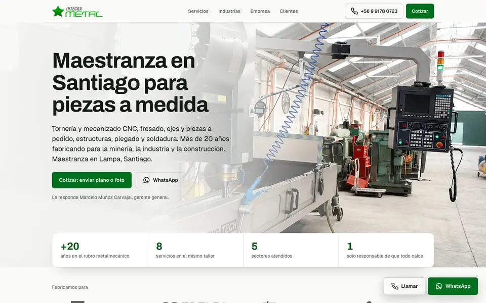 Sitio web de Integra Metal